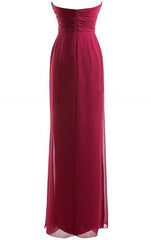 Formal Dressing For Wedding, Classical Burgundy Sweetheart Empire Pleated Floor Length Chiffon Bridesmaid Dresses