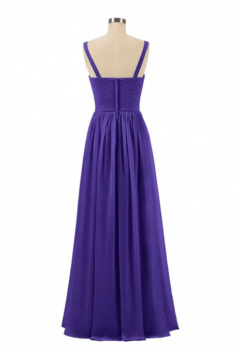 Homecoming Dresses For Kids, Purple Chiffon Sweetheart Straps A-Line Bridesmaid Dress