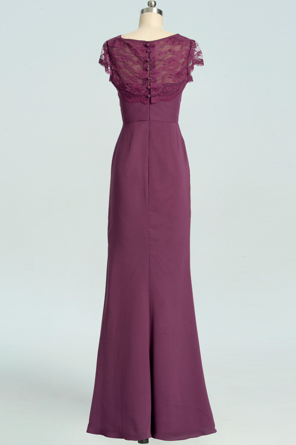 Formal Dresses With Sleeves For Weddings, Elegant Plum Mermaid Long Bridesmaid Dress