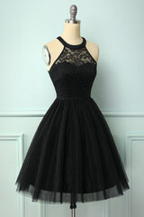 Short Wedding Dress, Black Short Party Dress