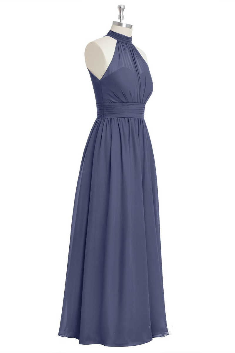 Party Dress Outfit Ideas, Lavender Chiffon Halter Long Bridesmaid Dress