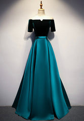 Bridesmaid Dresses Sales, Elegant Velvet Satin Long Prom Dresses, A-Line Evening Dresses