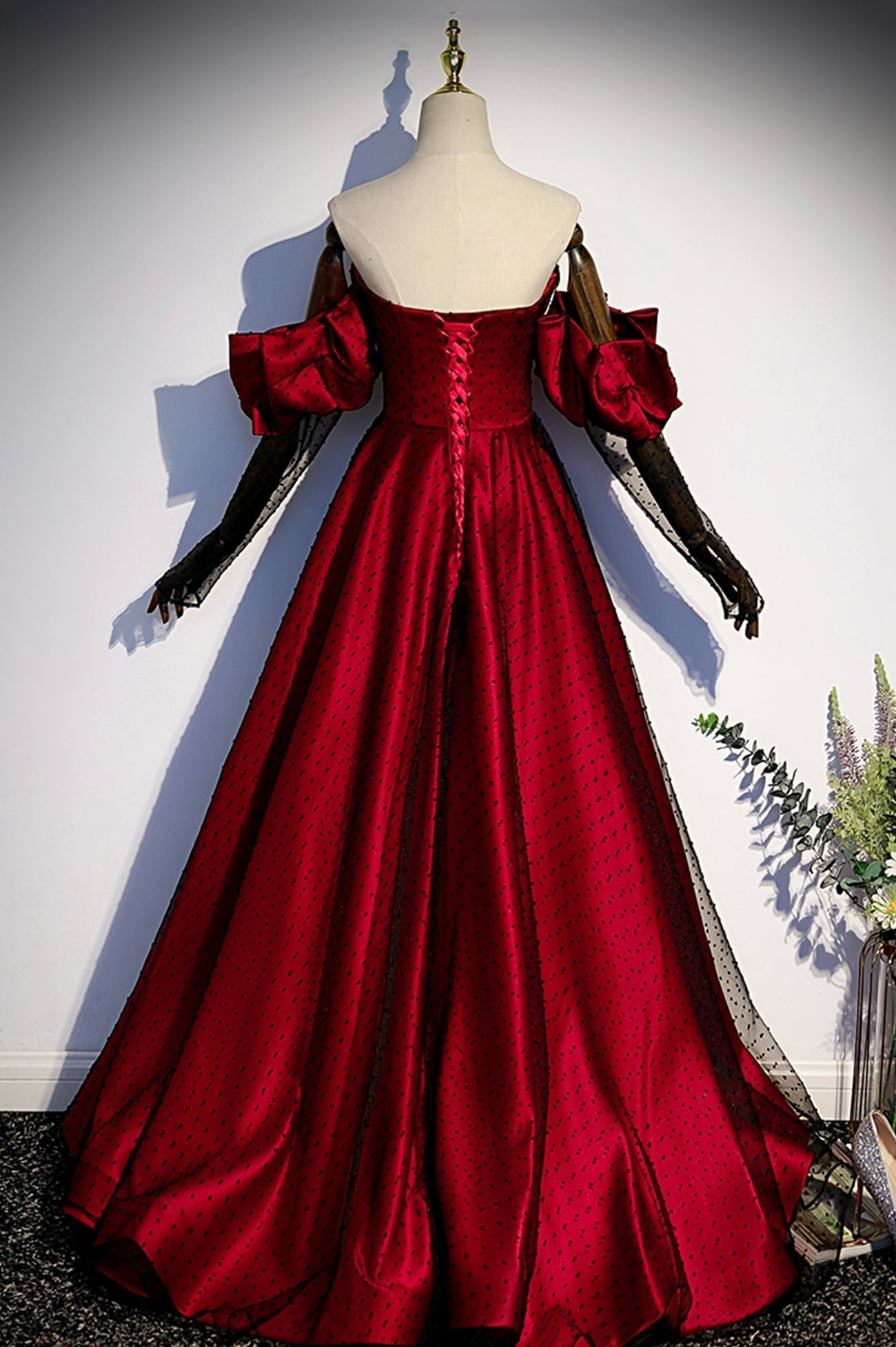 Party Dress Code Ideas, Burgundy Satin Tulle Long Prom Dress, A-Line Sweetheart Neck Evening Dress