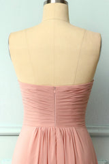 Formal Dresses Size 30, Elegant Sweetheart Pleated Blush Bridesmaid Dress