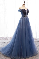 Sundress, Princess Strapless Beaded Tulle Prom Dress