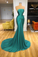 Evening Dress For Wedding, Elegant Strapless Long Mermaid Evening Prom Dress Online