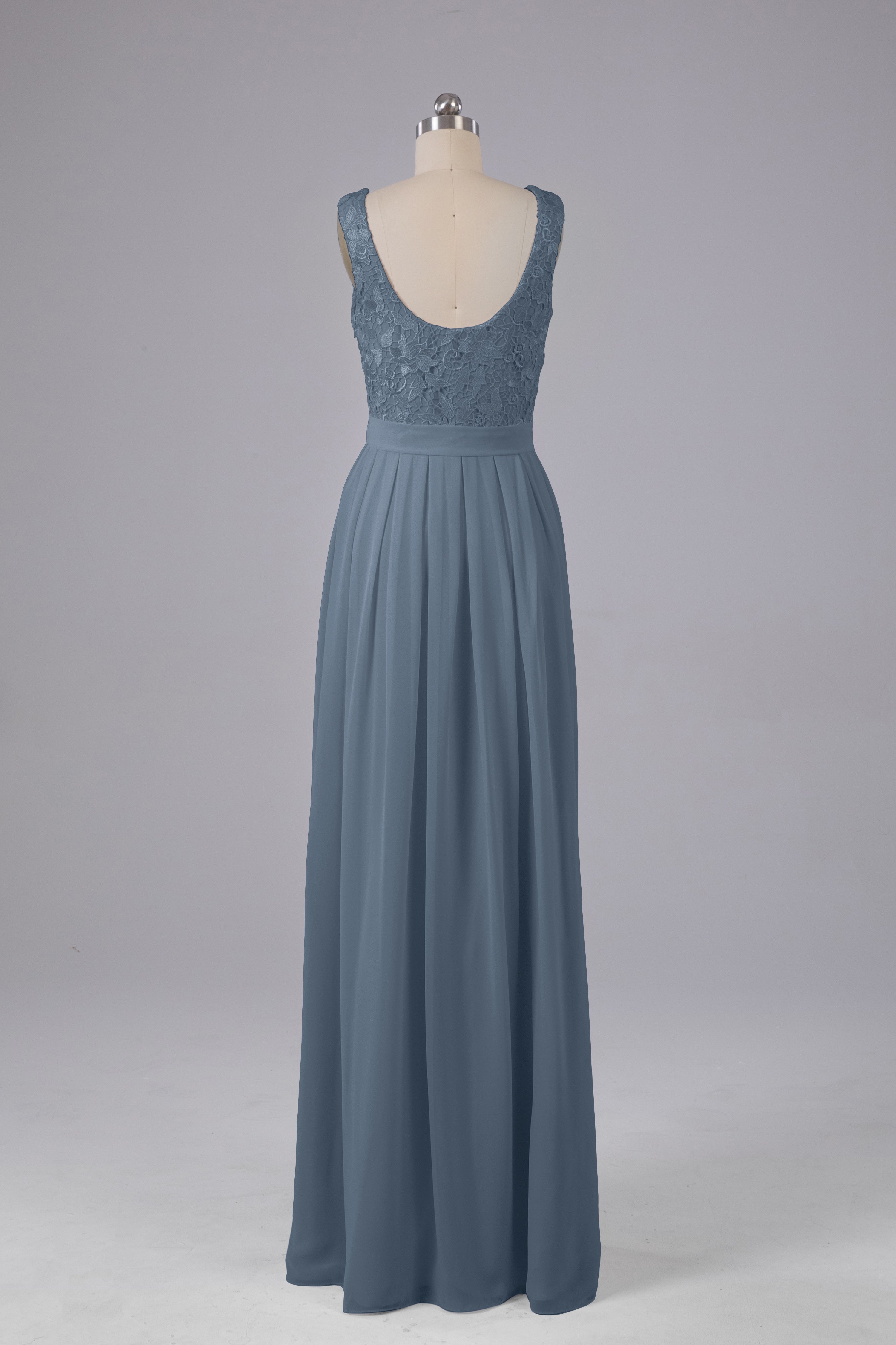 Evening Dresses Boutique, A-line Lace Top Floor Length Chiffon Bridesmaid Dresses