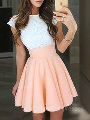 Party Dress Fashion, A-Line/Princess Jewel Short/Mini Chiffon Homecoming Dresses