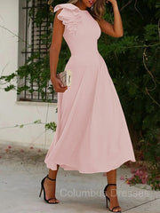 Beach Wedding, A-Line/Princess Jewel Sleeveless Stretch Crepe Mother of the Bride Dresses With Ruffles