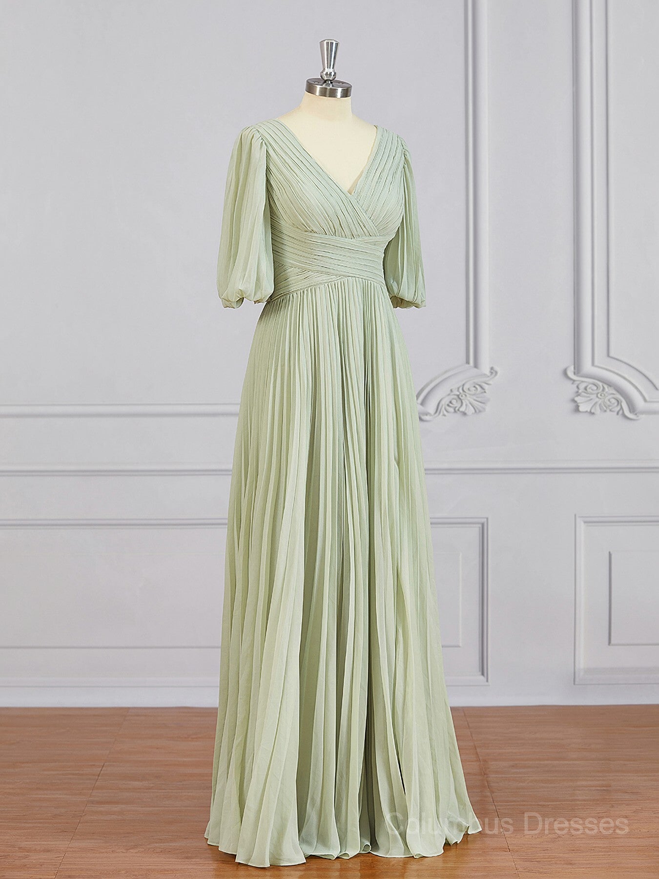 Bridesmaids Dress Shopping, A-Line/Princess V-neck Floor-Length Chiffon Mother of the Bride Dresses