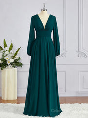 Bridesmaid Dress Trends, A-Line/Princess V-neck Sweep Train Chiffon Bridesmaid Dresses