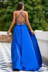 Backless Satin Prom Dress