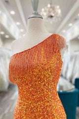 Wedding Dress With Sleeve, Beaded Fringe Orange Tight Short Homecoming Dress Cocktail Dresses Wedding