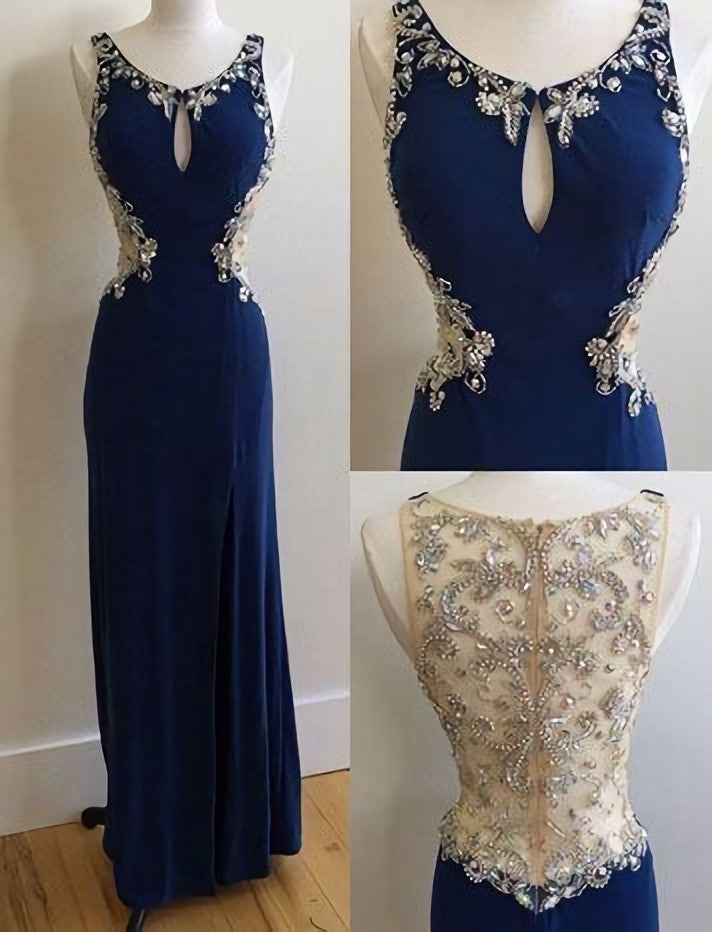 Prom Dress Cute, Charming Prom Dress, Chiffon Prom Dress, Beading Prom Dress, O Neck Evening Dress