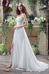 Wedding Dress Brides, Chiffon Sweetheart Neckline A-Line Wedding Dresses With Rhinestones