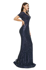 Bridesmaid Dresses Under 121, Deep V Neck sleeveless Sparkly Sequin Fishtail Prom Dresses