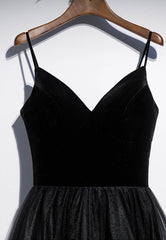 Homecomming Dresses Vintage, Black Velvet Tulle Short Prom Dresses, A-Line Party Dresses