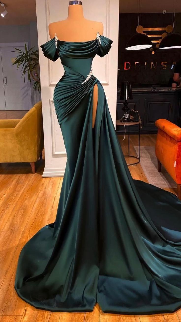 Bridesmaid Dress Dusty Rose, Fashion Green Evening Dress, Long Prom Dresses