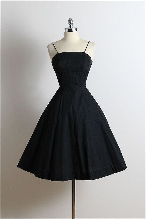 Formal Dresses Winter, Mini A Line Black Spaghetti Straps Short Prom Dresses, Homecoming Dress