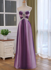 Wedding Dress Gown, Gradient A-line Sweetheart Wedding Party Dress, Beaded Chiffon Long Prom Dress