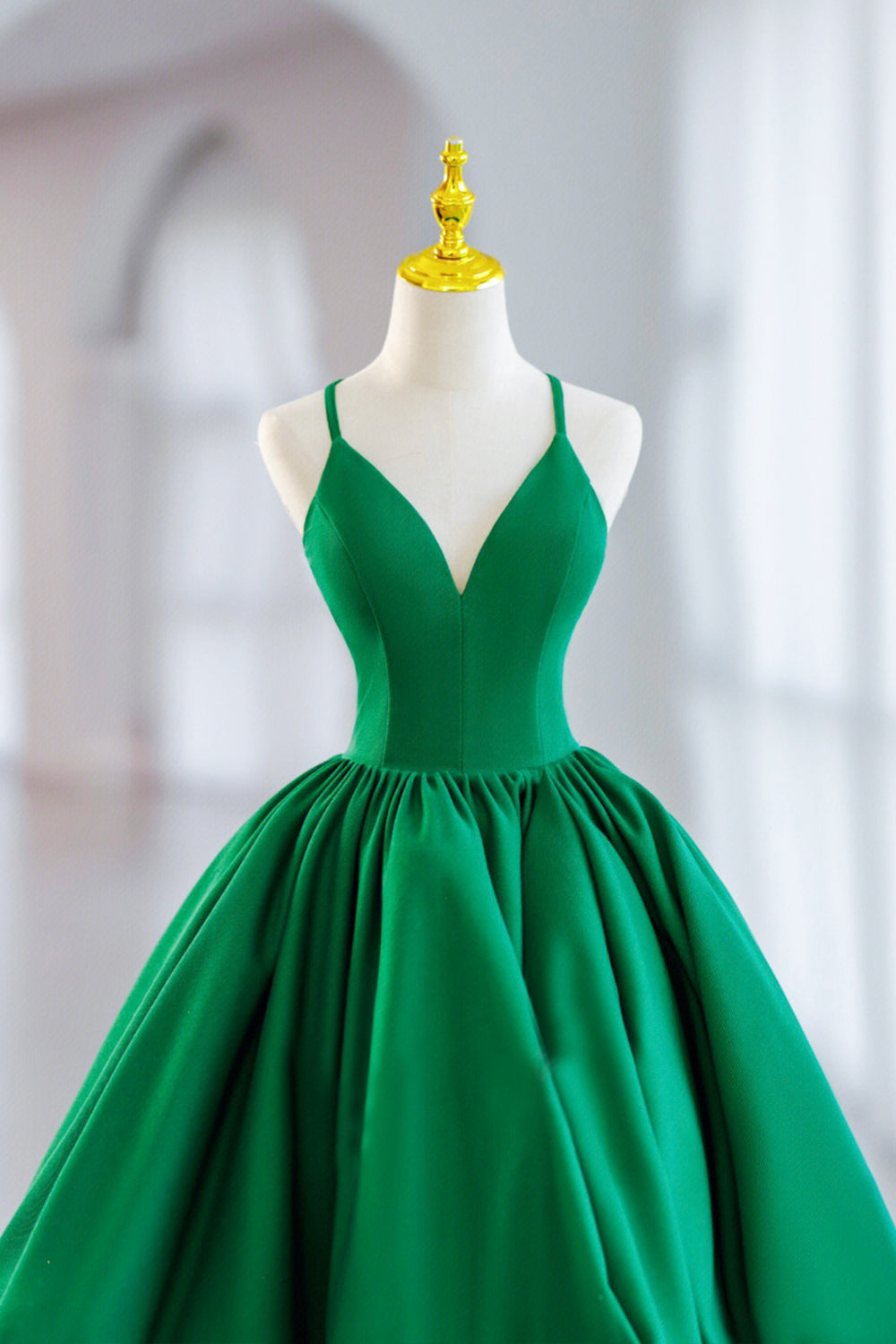 Bridesmaid Dresses Purples, Green Satin Short A-Line Prom Dress, Green V-Neck Party Dress