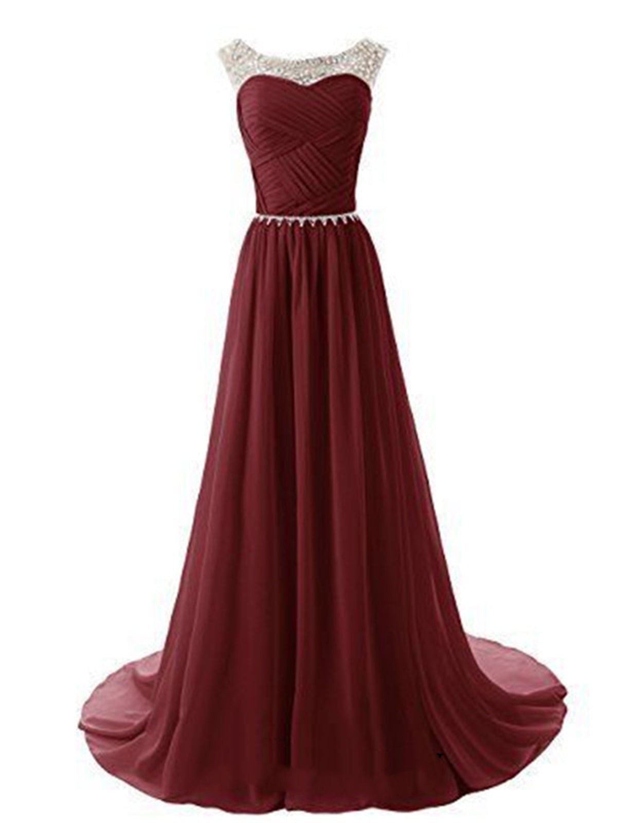 Prom Dress Shops Near Me, A Line Round Neckline Maroon Long Prom Dresses 2016, Long Formal Dresses