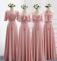 Prom Dress Red, simple chiffon long Bridesmaid Dresses