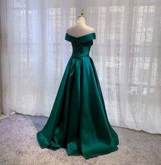 Beauty Dress, Prom Dresses, Off Shoulder Satin Evening Dress, Party Dress