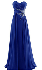 Simple Dress, Sweetheart Beading Floor-length Chiffon Evening Dresses