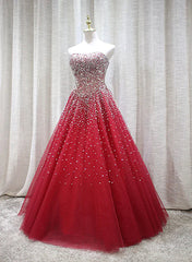 Homecoming Dresses Simple, Red Sparkle Prom Dress , Handmade Charming Formal Gown, Prom Dress