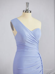 Vintage Dress, Sheath/Column One-Shoulder Sweep Train Jersey Bridesmaid Dresses