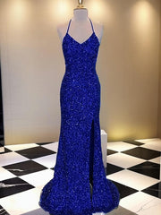 Prom Dress Blush, Sheath V-neck Sequin Sweep Train Velvet Sequins Dress