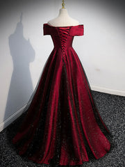 Bridesmaid Dresses Dark Green, Simple Burgundy Satin Long Prom Dress, Burgundy Evening Dresses