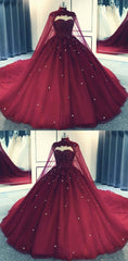 Party Dresses 2027, Tulle Ball Gown Prom Dress With Cape